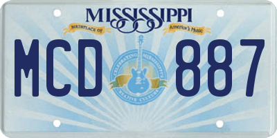 MS license plate MCD887