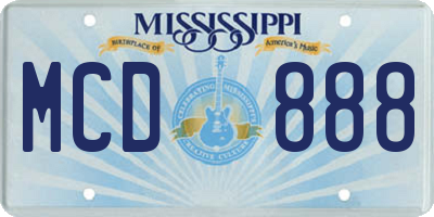 MS license plate MCD888