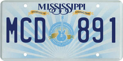 MS license plate MCD891