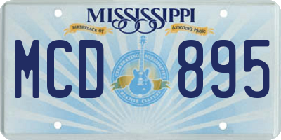 MS license plate MCD895