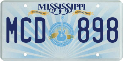 MS license plate MCD898
