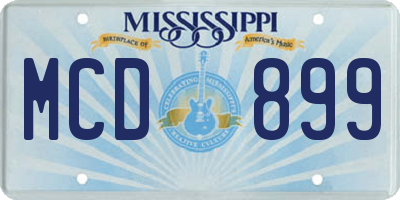 MS license plate MCD899