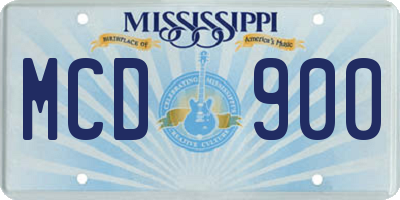 MS license plate MCD900