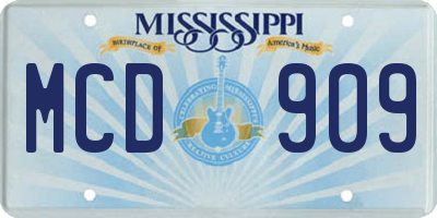 MS license plate MCD909