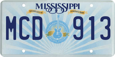 MS license plate MCD913