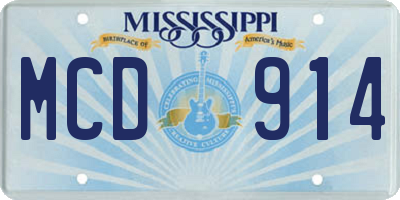 MS license plate MCD914