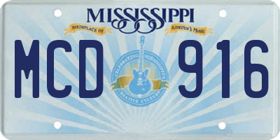 MS license plate MCD916
