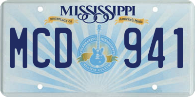 MS license plate MCD941