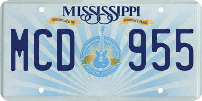 MS license plate MCD955