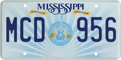 MS license plate MCD956
