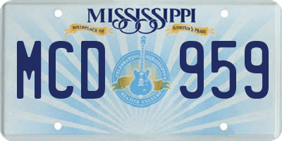 MS license plate MCD959