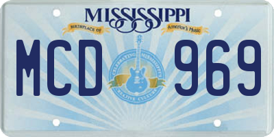 MS license plate MCD969