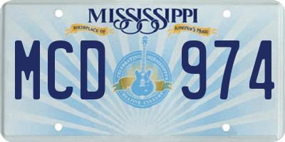 MS license plate MCD974