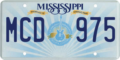 MS license plate MCD975