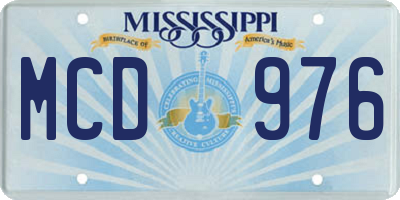 MS license plate MCD976