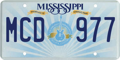 MS license plate MCD977