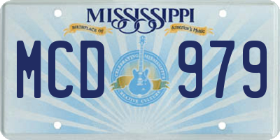 MS license plate MCD979