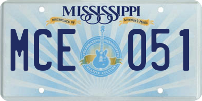 MS license plate MCE051
