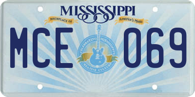 MS license plate MCE069