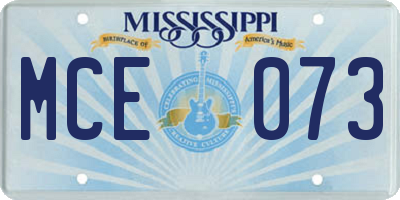 MS license plate MCE073