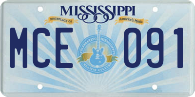MS license plate MCE091