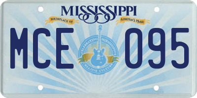 MS license plate MCE095