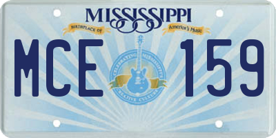 MS license plate MCE159