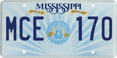 MS license plate MCE170