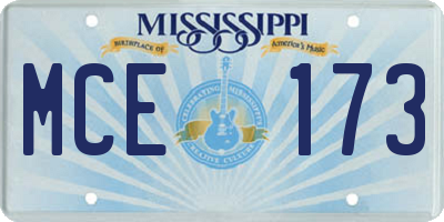 MS license plate MCE173