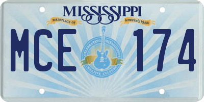 MS license plate MCE174