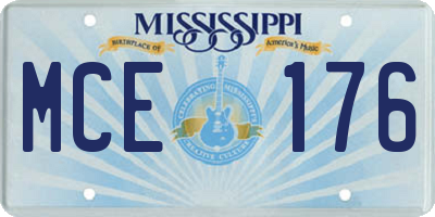 MS license plate MCE176