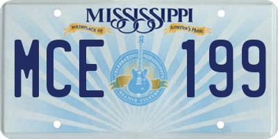 MS license plate MCE199