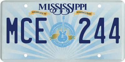 MS license plate MCE244
