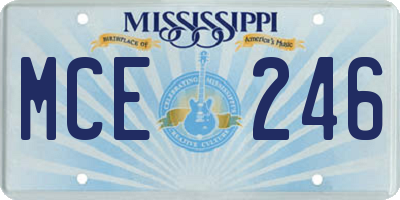 MS license plate MCE246