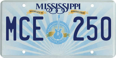 MS license plate MCE250