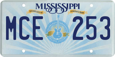MS license plate MCE253