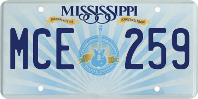 MS license plate MCE259