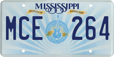 MS license plate MCE264