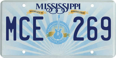 MS license plate MCE269