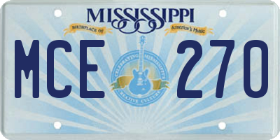 MS license plate MCE270
