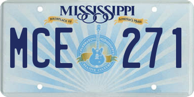 MS license plate MCE271