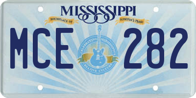 MS license plate MCE282