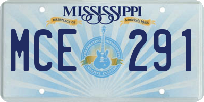 MS license plate MCE291