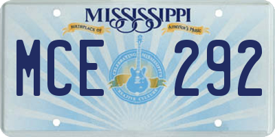 MS license plate MCE292