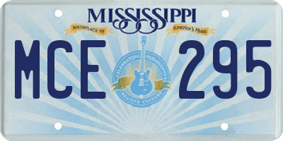 MS license plate MCE295