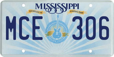 MS license plate MCE306