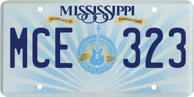 MS license plate MCE323