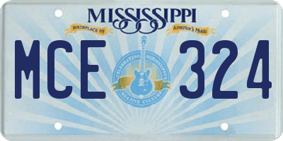 MS license plate MCE324