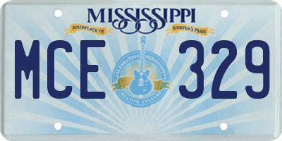 MS license plate MCE329