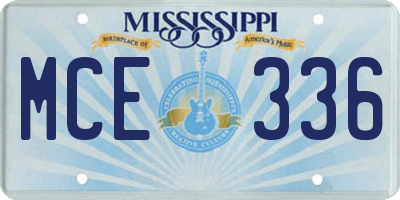 MS license plate MCE336